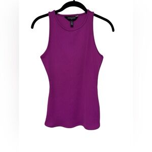 White House Black Market FORME Ribbed Stretch Magenta Tank Top